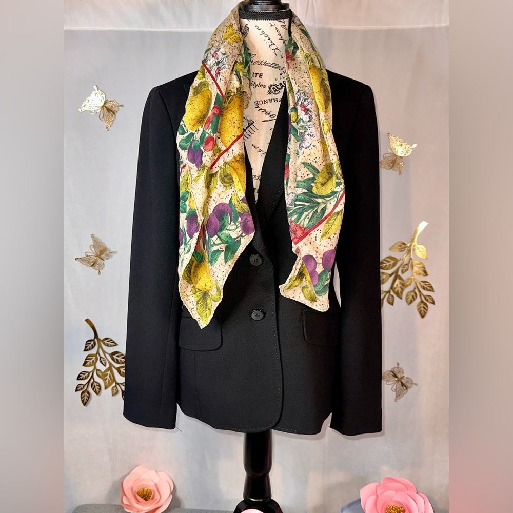 Fruity Floral Print Silky Scarf #B-020
